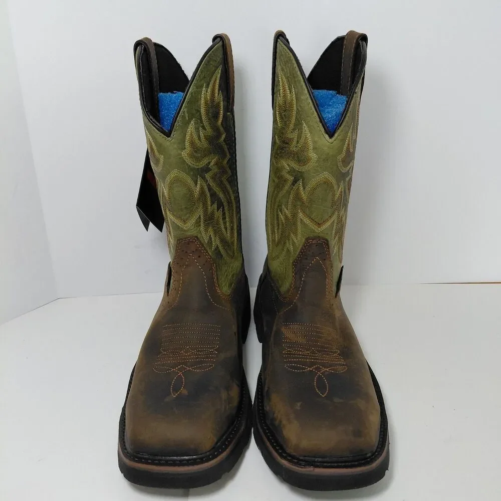 WOLVERINE Rancher Met Steel Toe Leather Cowboy Work Boots Men's Sz 8M